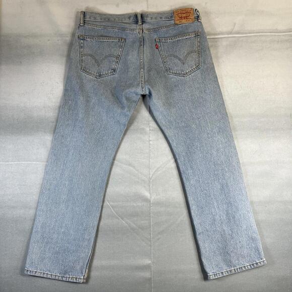 VTG Levis 505 Jeans Mens 36x30 Blue Light Wash Straight Fit Regular Denim Y2K - Picture 4 of 9